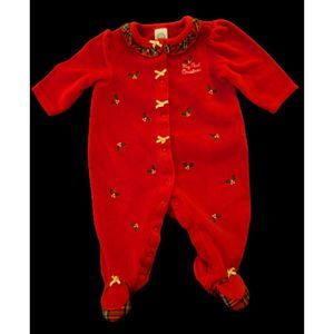 My First Christmas Velvet Onesie Size 3m ☆Great Condition☆